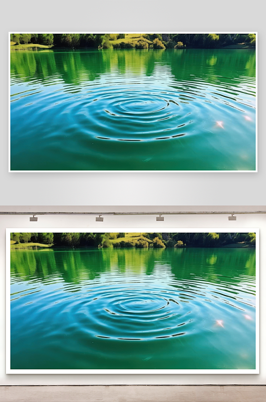 绿水无忧因风泛起波纹图片-众图网