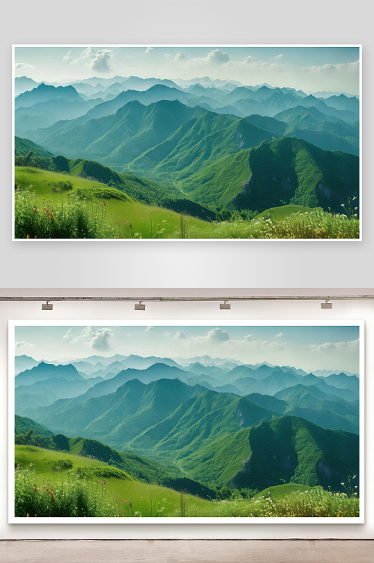 群山叠翠满目清新绿意背景图-众图网