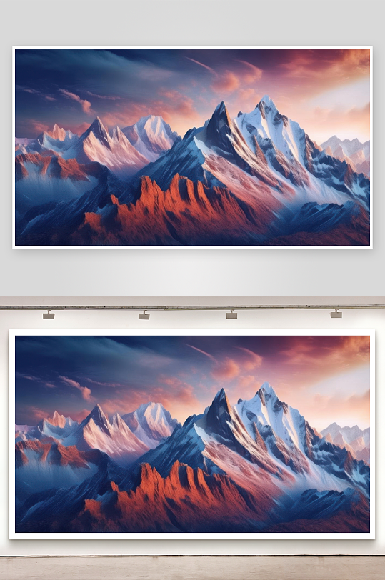 群山巍峨壮观气势雄伟背景图-众图网