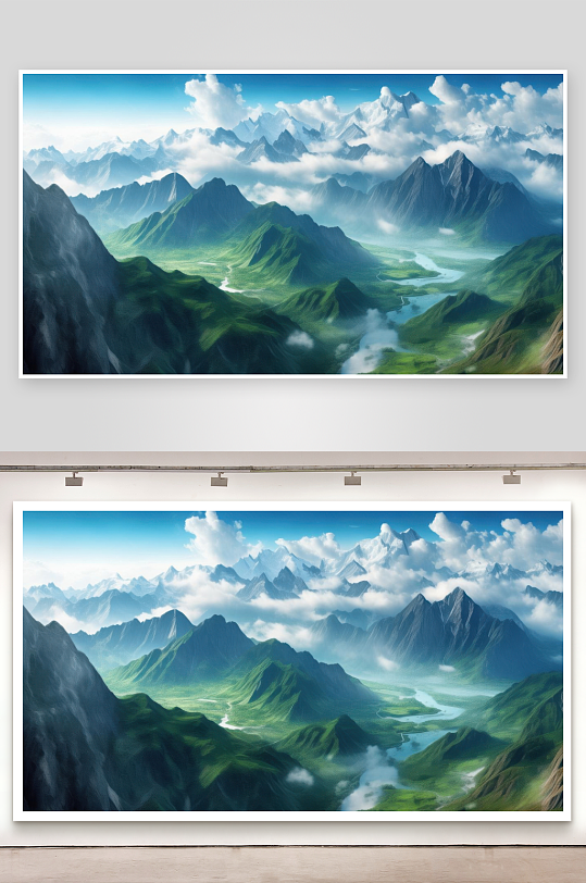 群山连绵不绝如画风光-众图网