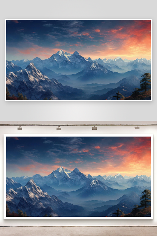 群山连绵不绝如画风光背景图-众图网