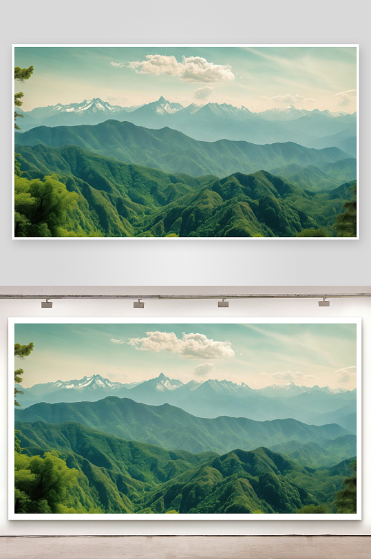 群山连绵如画人间仙境-众图网