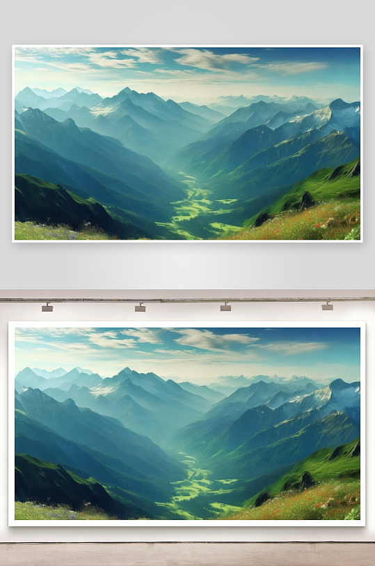 群山连绵如画美不胜收背景图-众图网