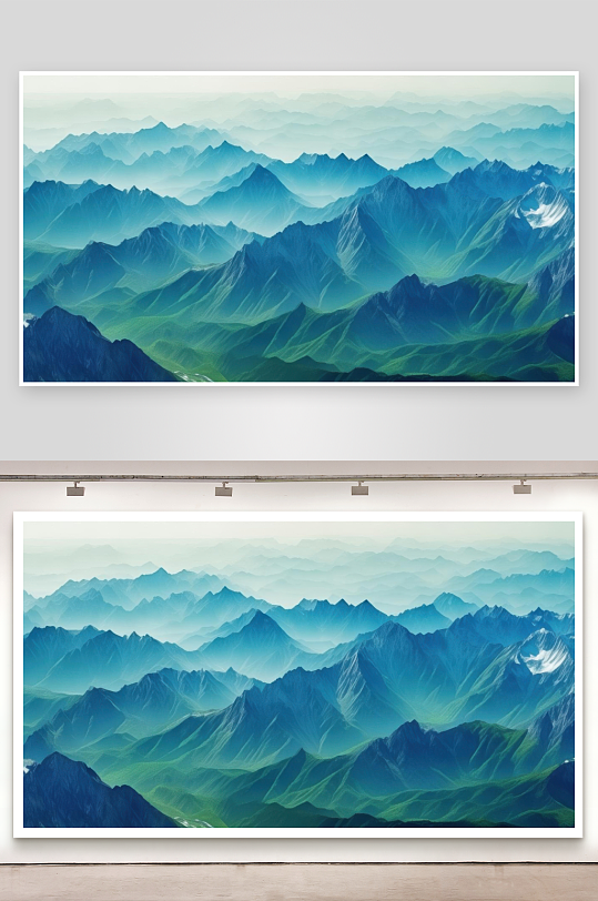 群山连绵如画诗意满满图片-众图网