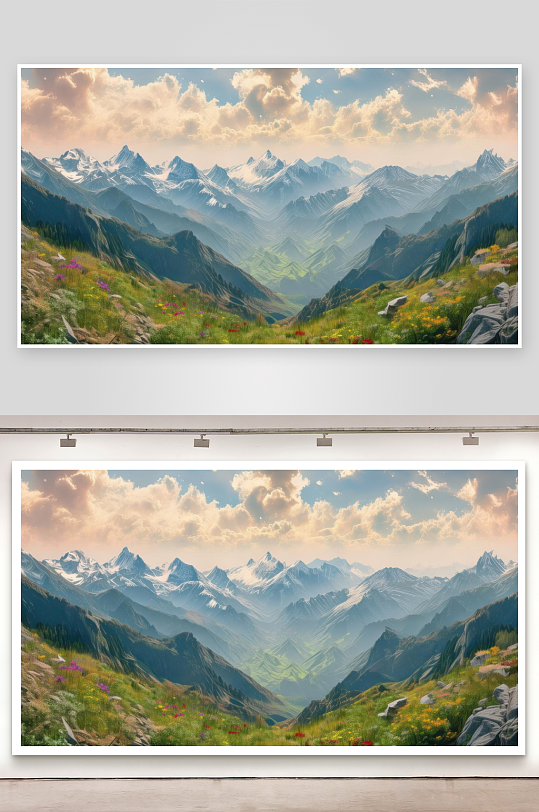 群山连绵如画风景无限背景图-众图网