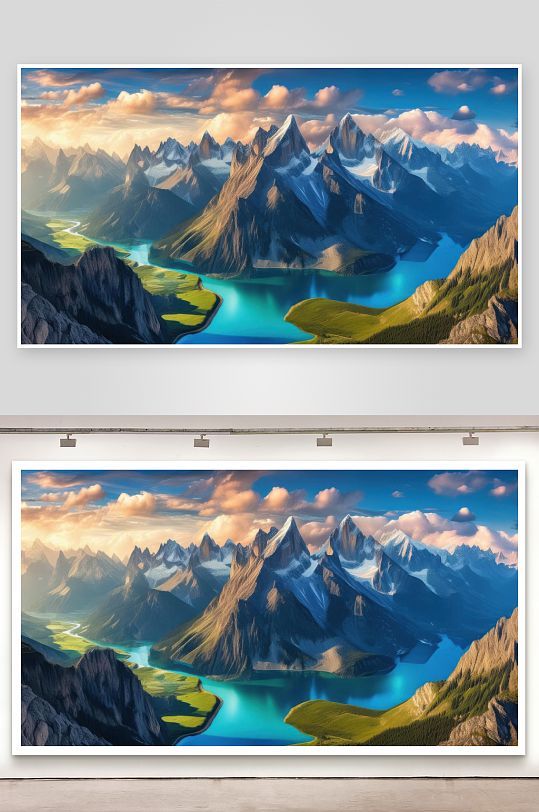 群峰巍峨壮观山河壮丽-众图网