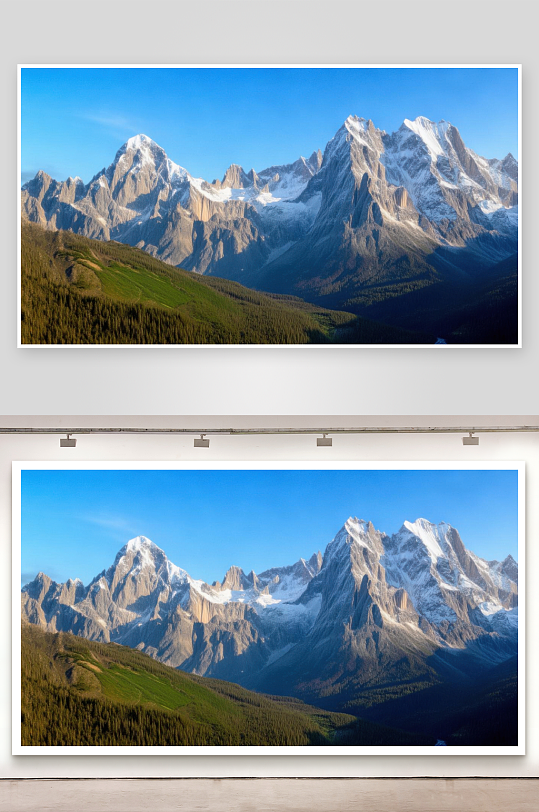 群峰巍峨让人肃然起敬背景图-众图网