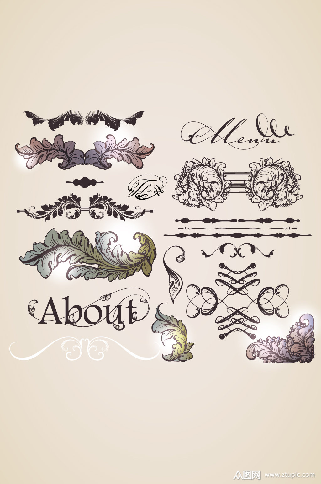 欧式图案古典欧式花