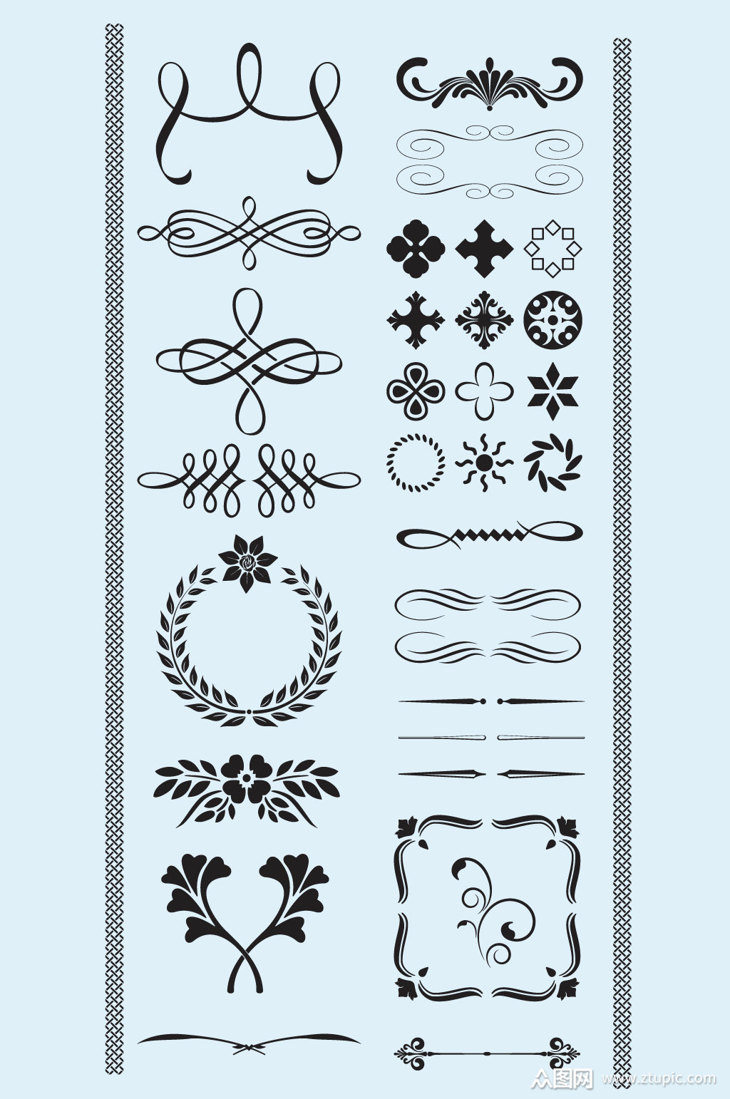 精美边框矢量花边欧式图标