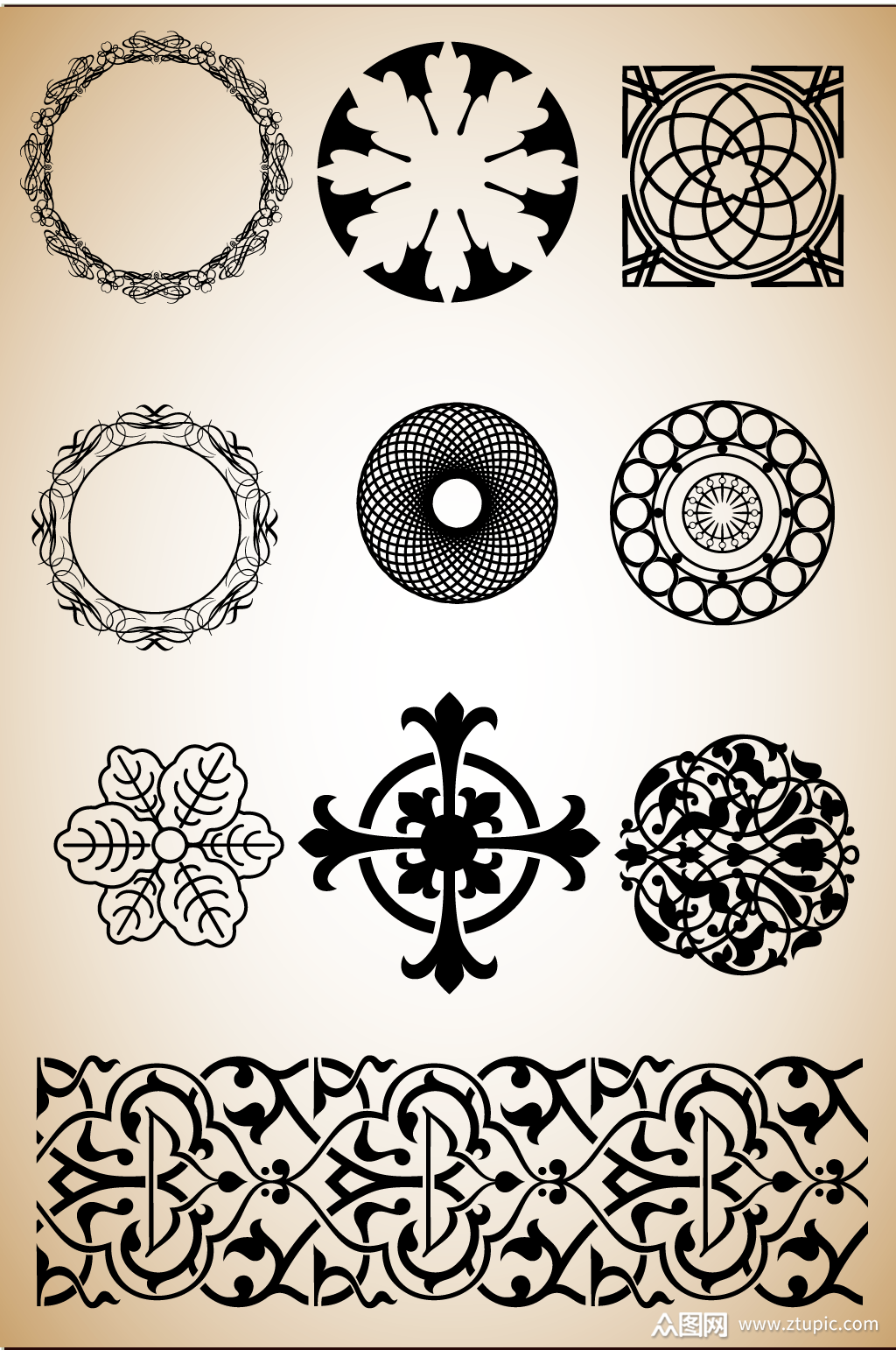 欧式图标古典花纹