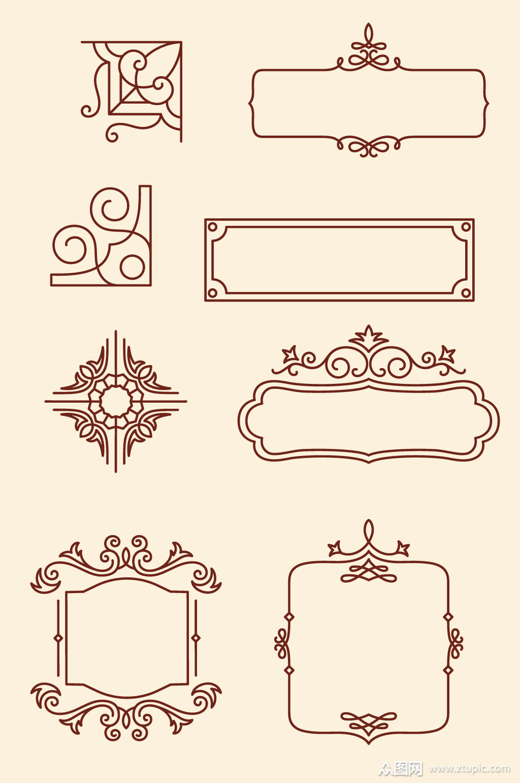 欧式花纹欧式边框欧式花边模板下载-编号317753-众图网