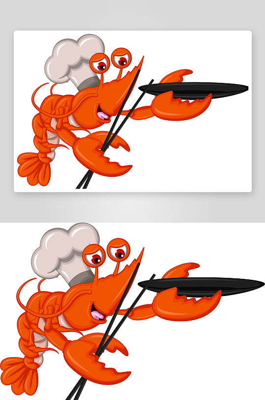 大虾海鲜创意设计矢量素材-众图网