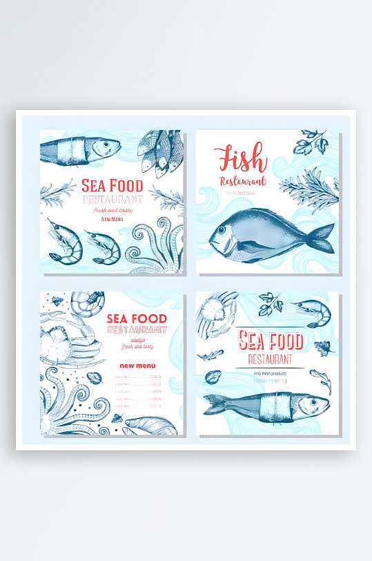 海鲜海鱼矢量创意设计素材-众图网