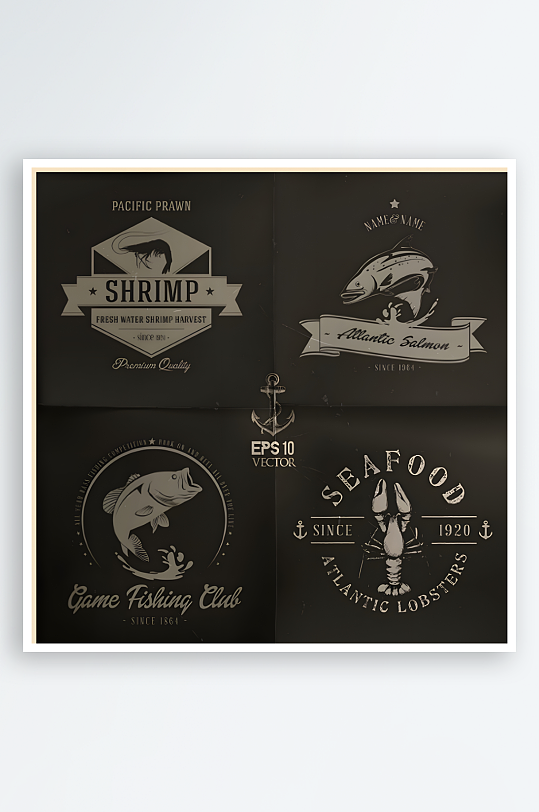 海鲜图标矢量创意设计素材-众图网