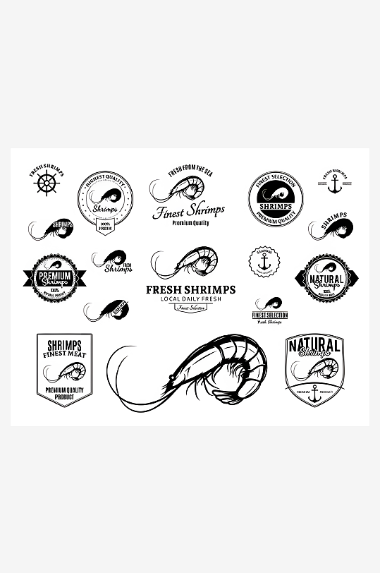 海鲜图标海鲜标志设计-众图网