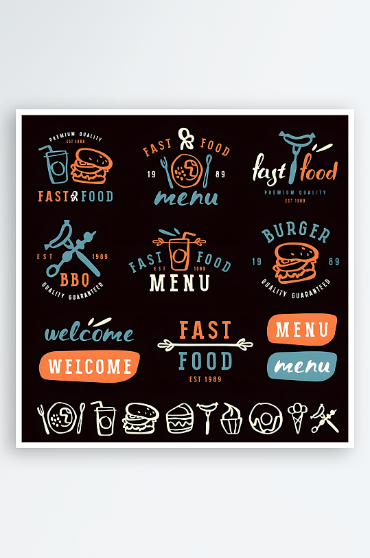 欧美风格图标标志素材-众图网