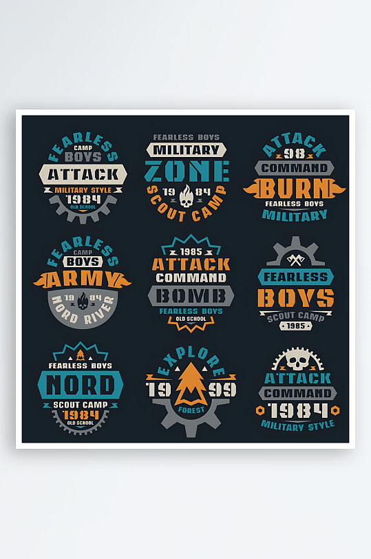 欧美风格图标标志素材-众图网