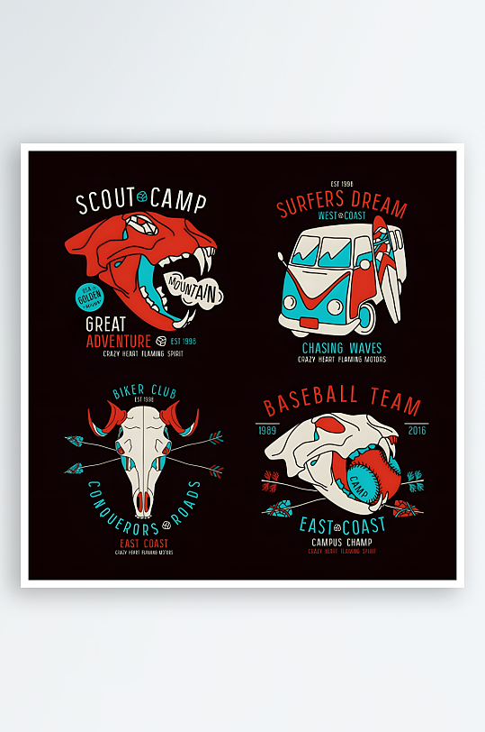 欧美风格图标标志素材-众图网