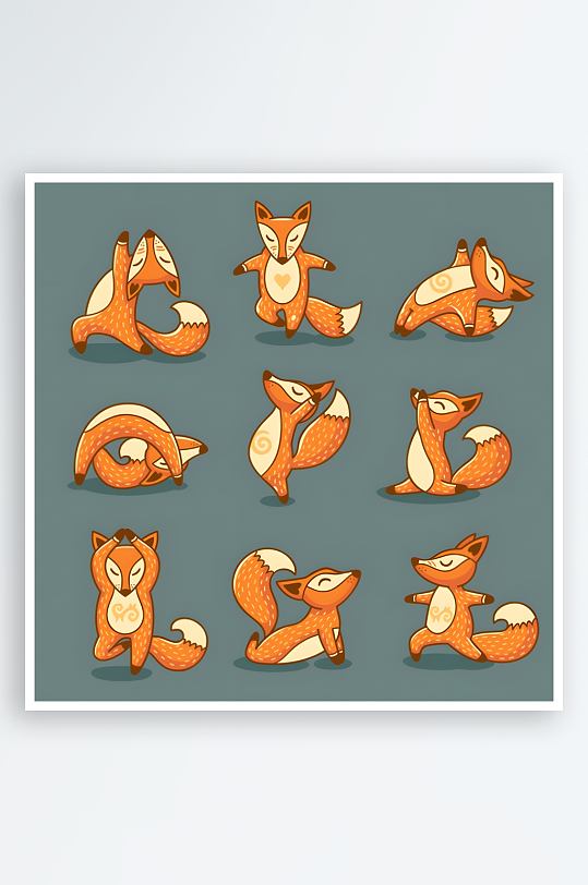 卡通小动物贴纸设计素材-众图网