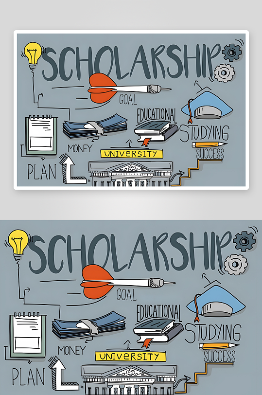 教育主题手绘插画设计素材-众图网