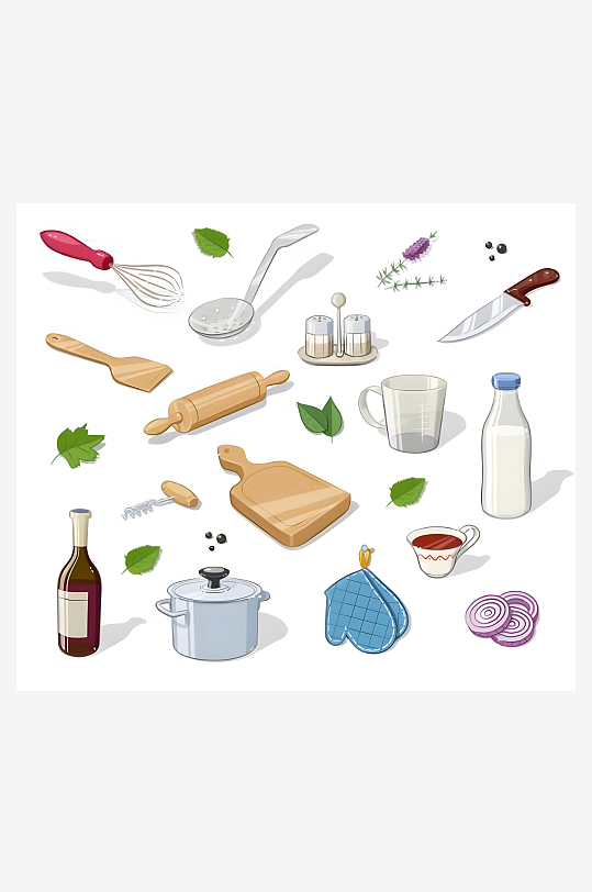 做饭厨具矢量创意设计素材-众图网