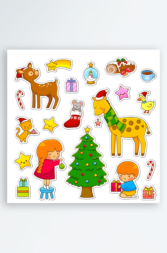 驯鹿圣诞矢量创意设计素材-众图网