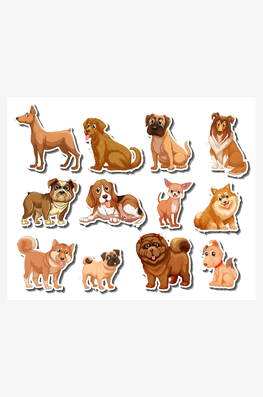 小狗矢量创意设计素材-众图网