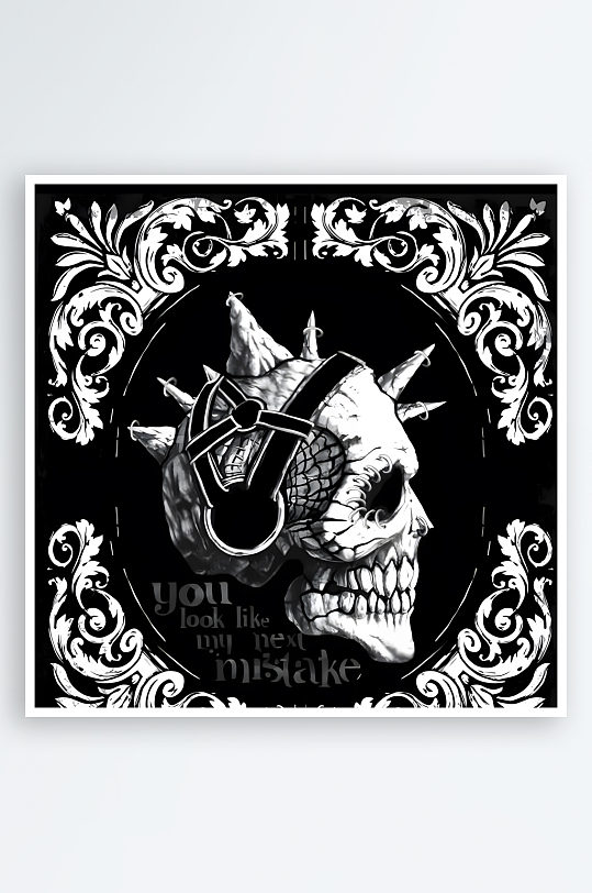 哥特摇滚骷髅矢量创意设计素材-众图网