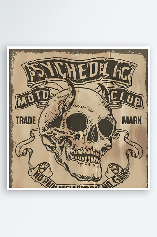 哥特摇滚骷髅矢量创意设计素材-众图网