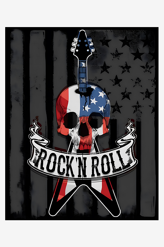 哥特摇滚骷髅矢量创意设计素材-众图网