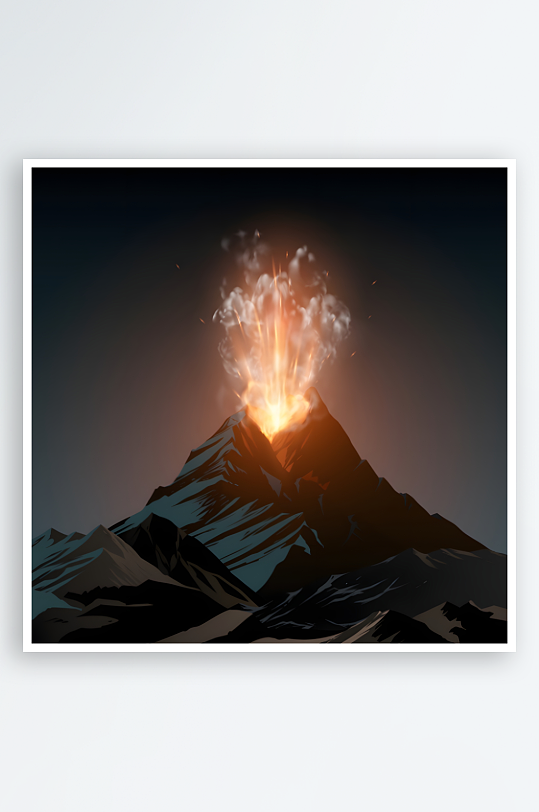 火山喷发矢量创意设计素材-众图网