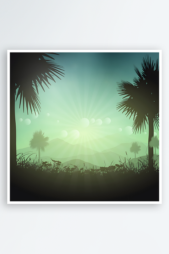 热带椰子树矢量创意设计素材-众图网