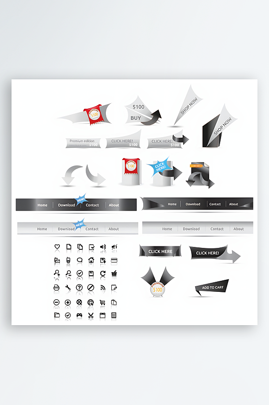 网站按钮网页按钮-众图网