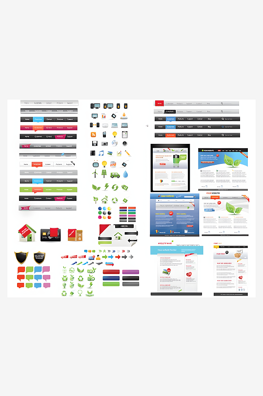 页面按钮网站标签图标-众图网