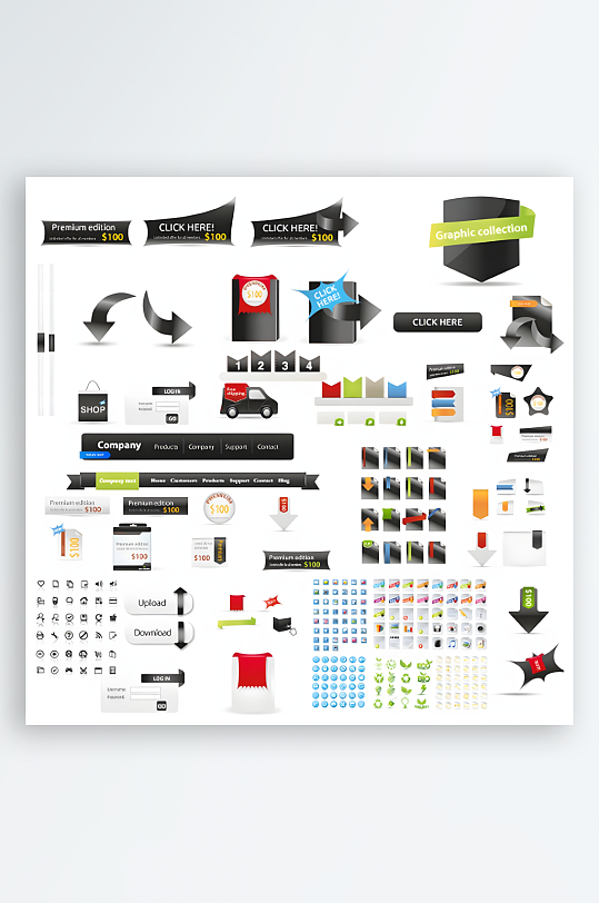 网站图标网站按键菜单-众图网