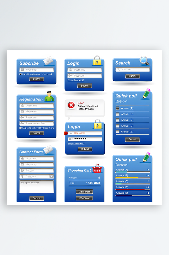 网站标签图标页面按钮-众图网