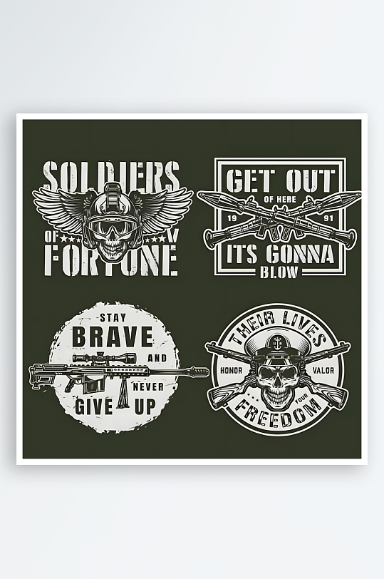 军事风格图标军迷标志-众图网