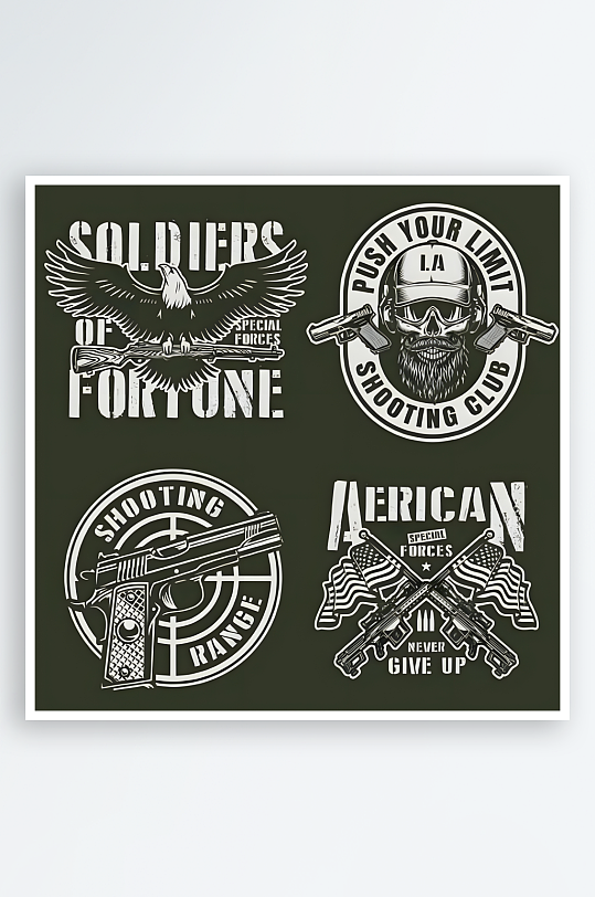 军事风格图标军迷标志-众图网