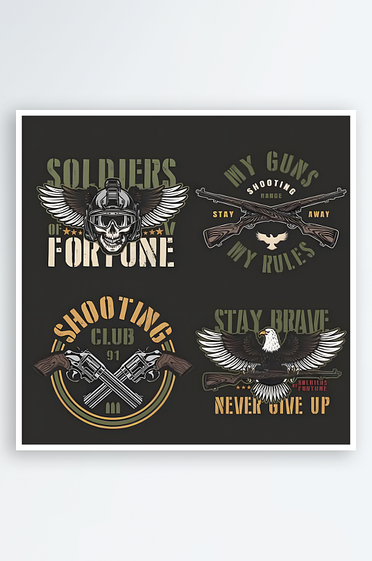 军事风格图标军迷标志-众图网