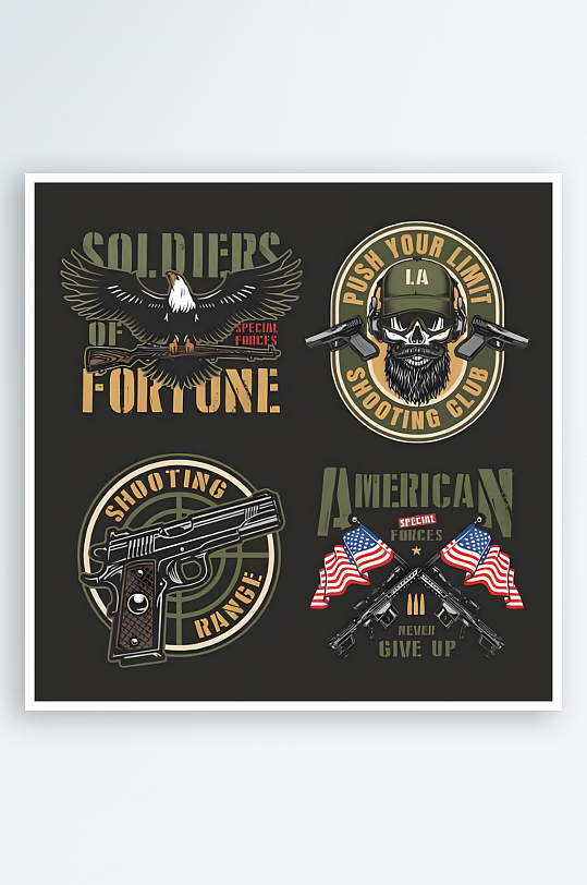 军事风格图标军迷标志-众图网