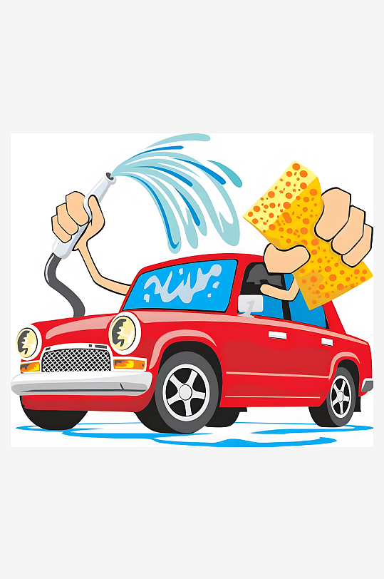 洗车矢量创意设计素材-众图网