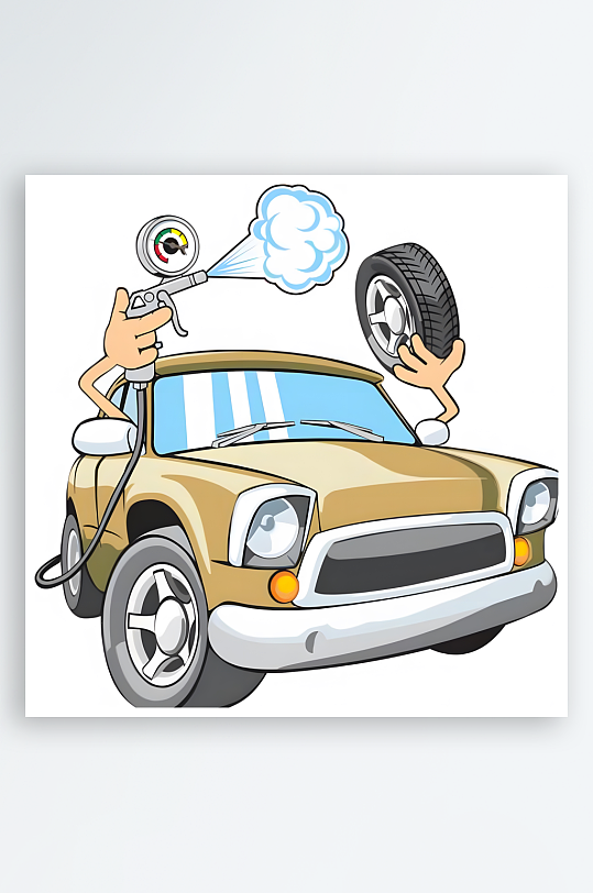 洗车矢量创意设计素材-众图网