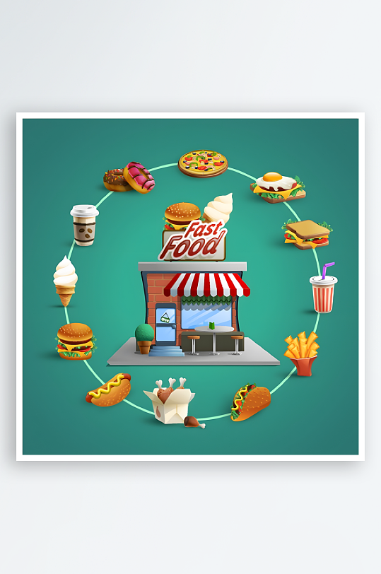 快餐标志设计素材-众图网