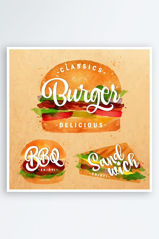 西式快餐设计素材-众图网