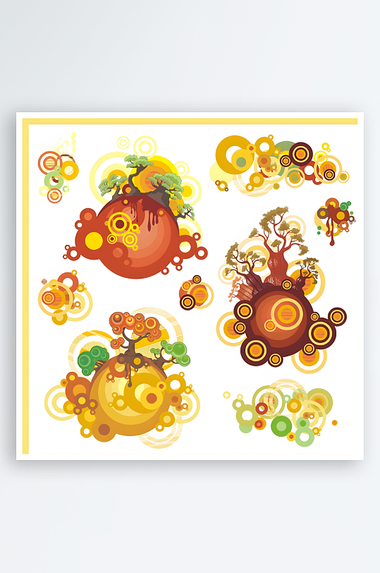 夏季海岛风格图标-众图网