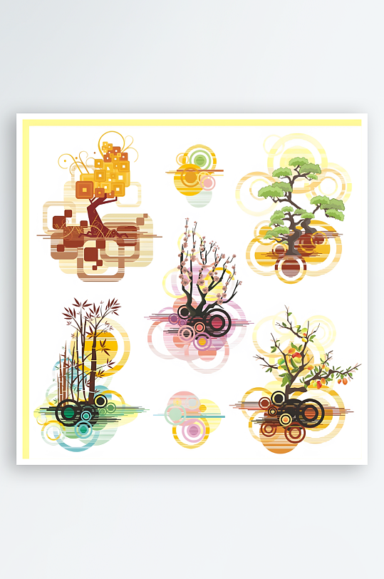 夏季海岛风格图标-众图网