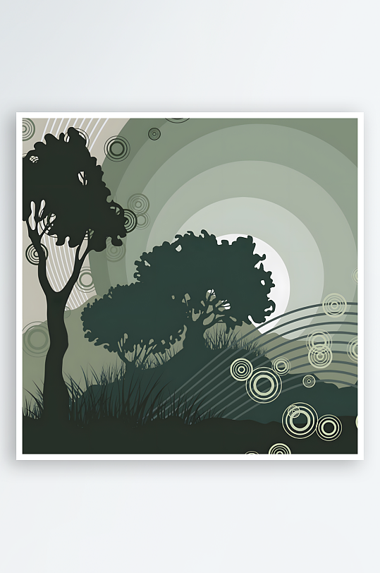 森林大树树木矢量创意设计素材-众图网