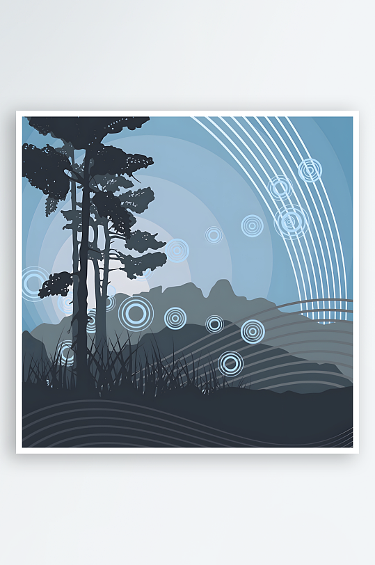 森林大树树木矢量创意设计素材-众图网