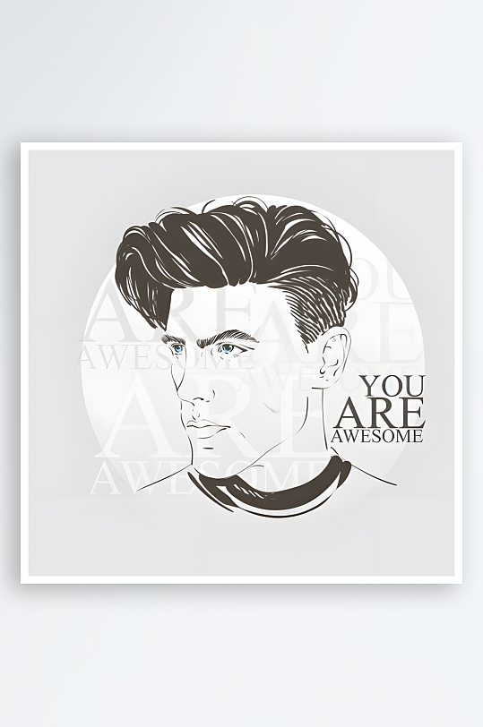 型男潮男男士发型设计-众图网