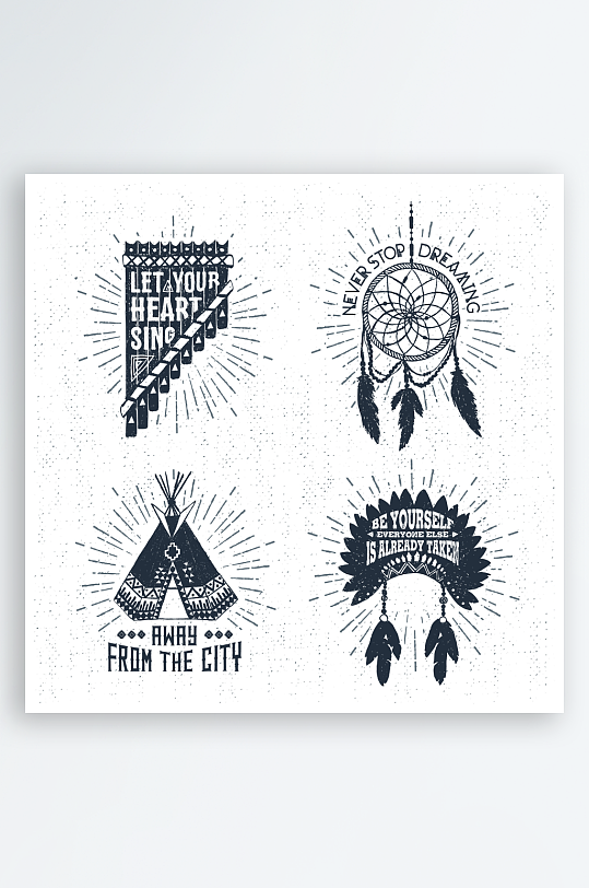 印第安人图标设计-众图网